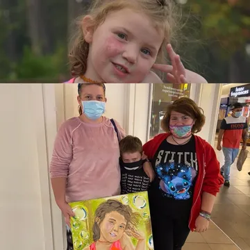 A Change 4 Love painting delivered to a child