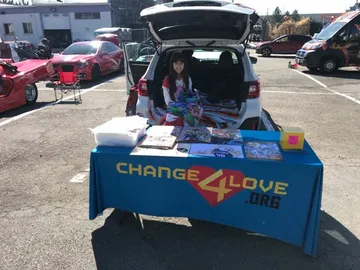 A Change 4 Love painting delivered to a child