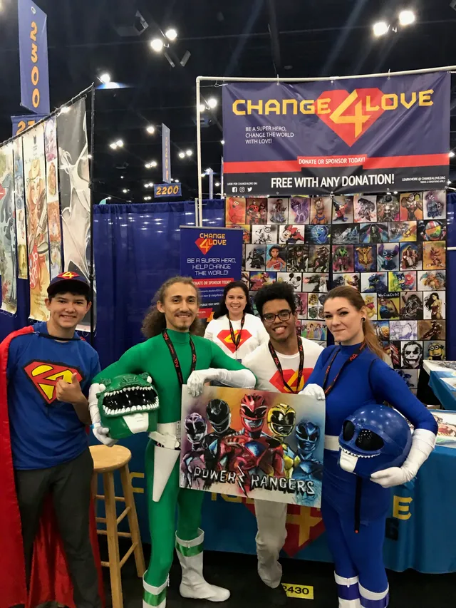 The Change 4 Love booth at a comic convention