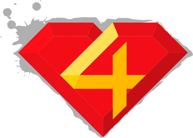 Change 4 Love heart-diamond crest painted over a splash of paint
